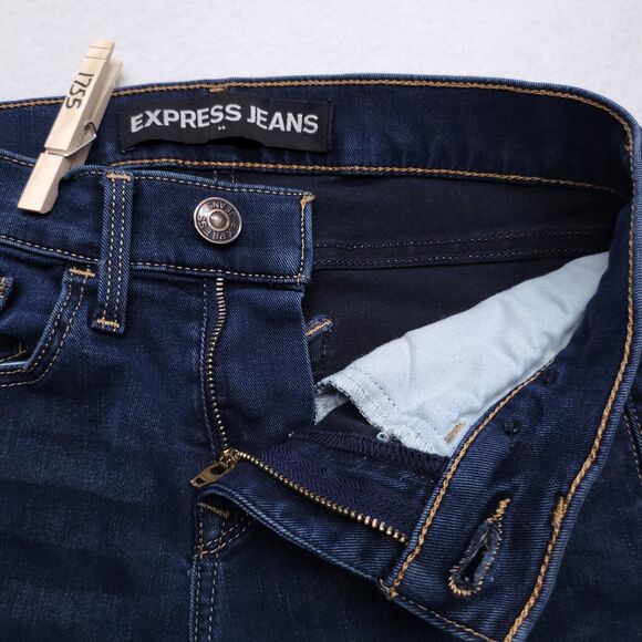 Express Supersoft Super Skinny Denim Medium Wash Jeans Womens Size 0S Blue - Picture 6 of 10